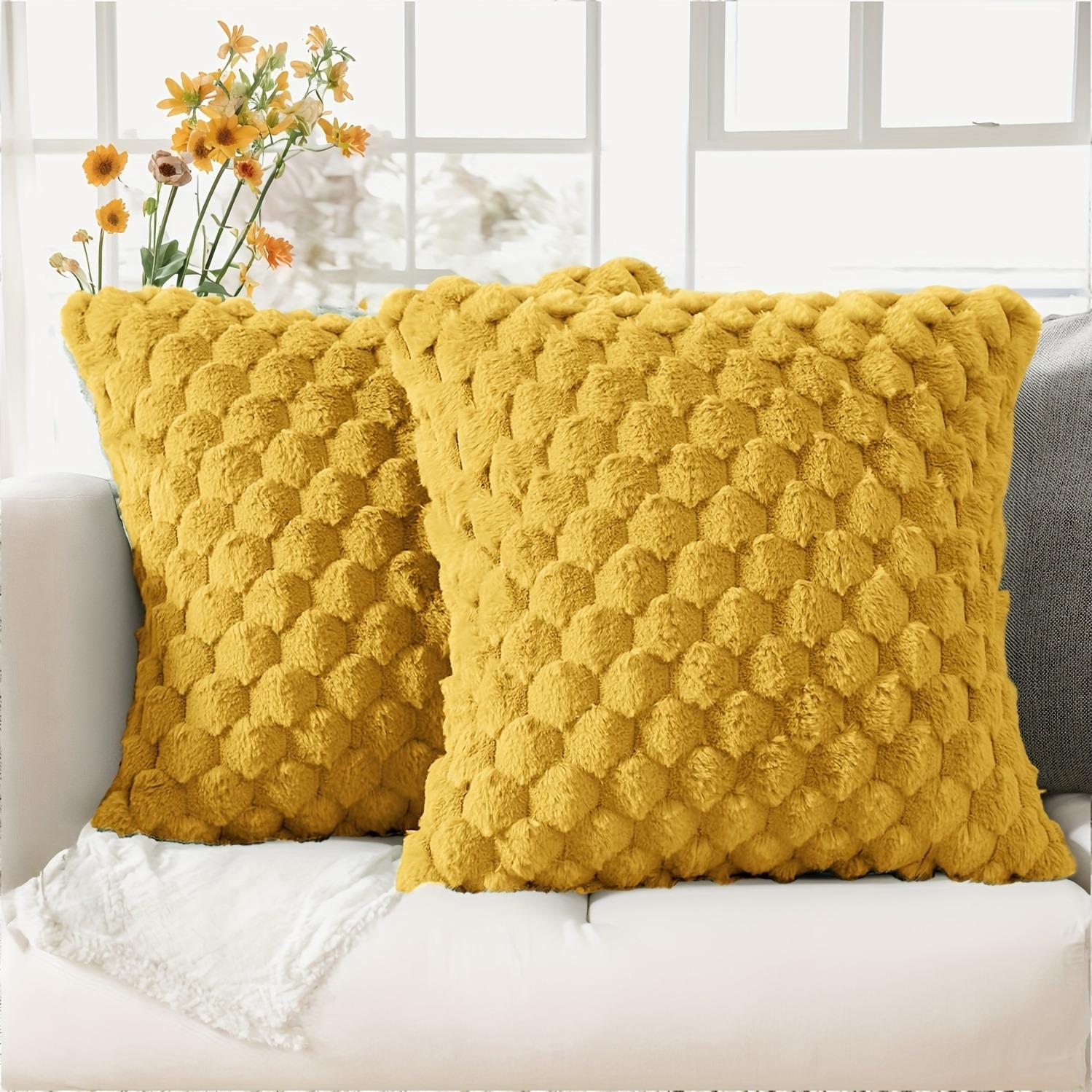 Boho Chic Decorative Pillow Covers Set of 2, Soft Plush Cream Color with Geometric Patterns, Zipper Closure, Sofa & Bedroom Decoration