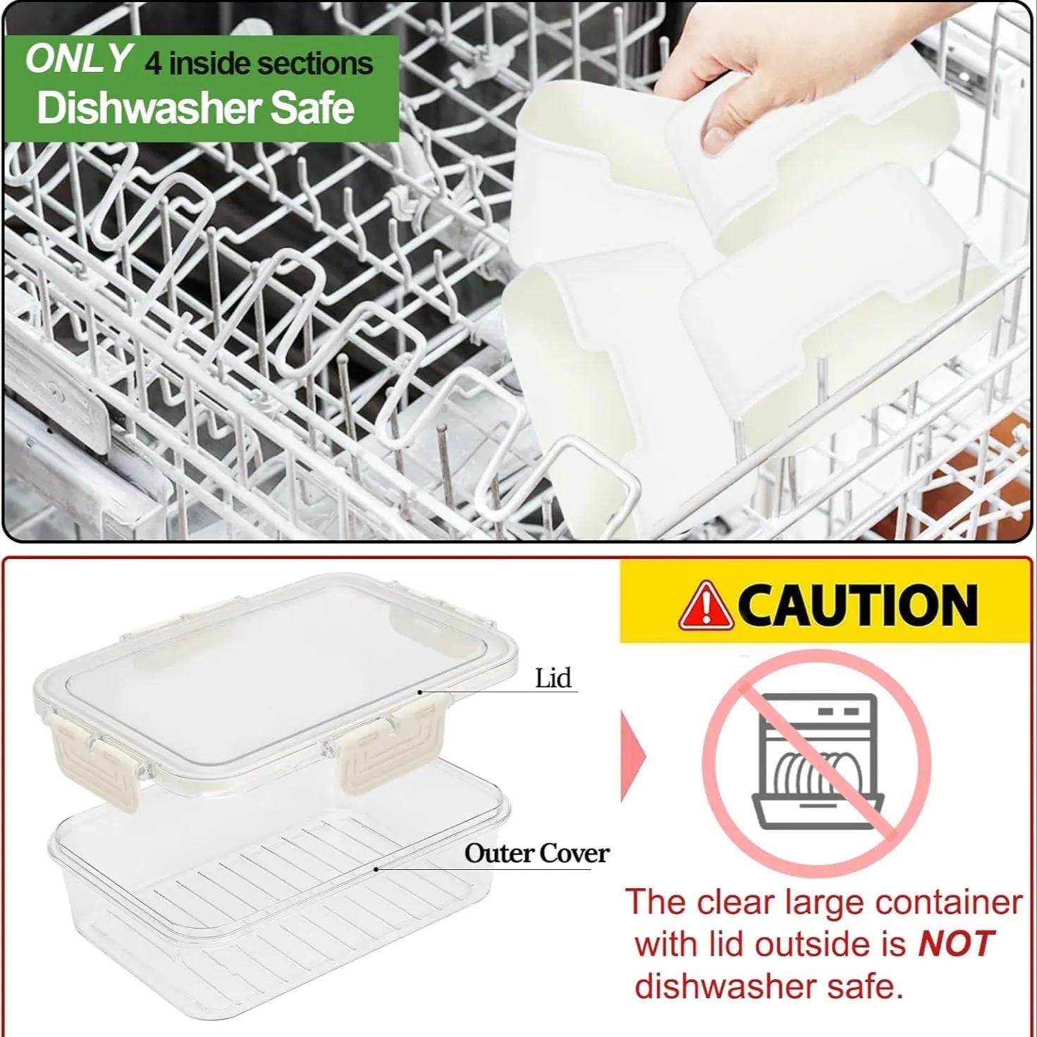 Four-Compartment Covered Snack Box, Food Storage Container, Ideal for Parties, Guests, Kitchen Use, Fruit Vegetable Snack Organizer