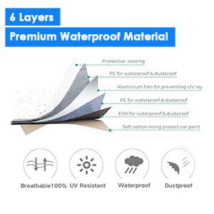 Big Ant Car Cover,Waterproof 6 Layers Car Cab Cover for Je-ep Wrangler 2 Doors,Heavy Duty Half Car Cover Protect from Snow Rain Hail Sunshine,Fit for SUV J-eep Wrangler JKU JLU 1987-2022