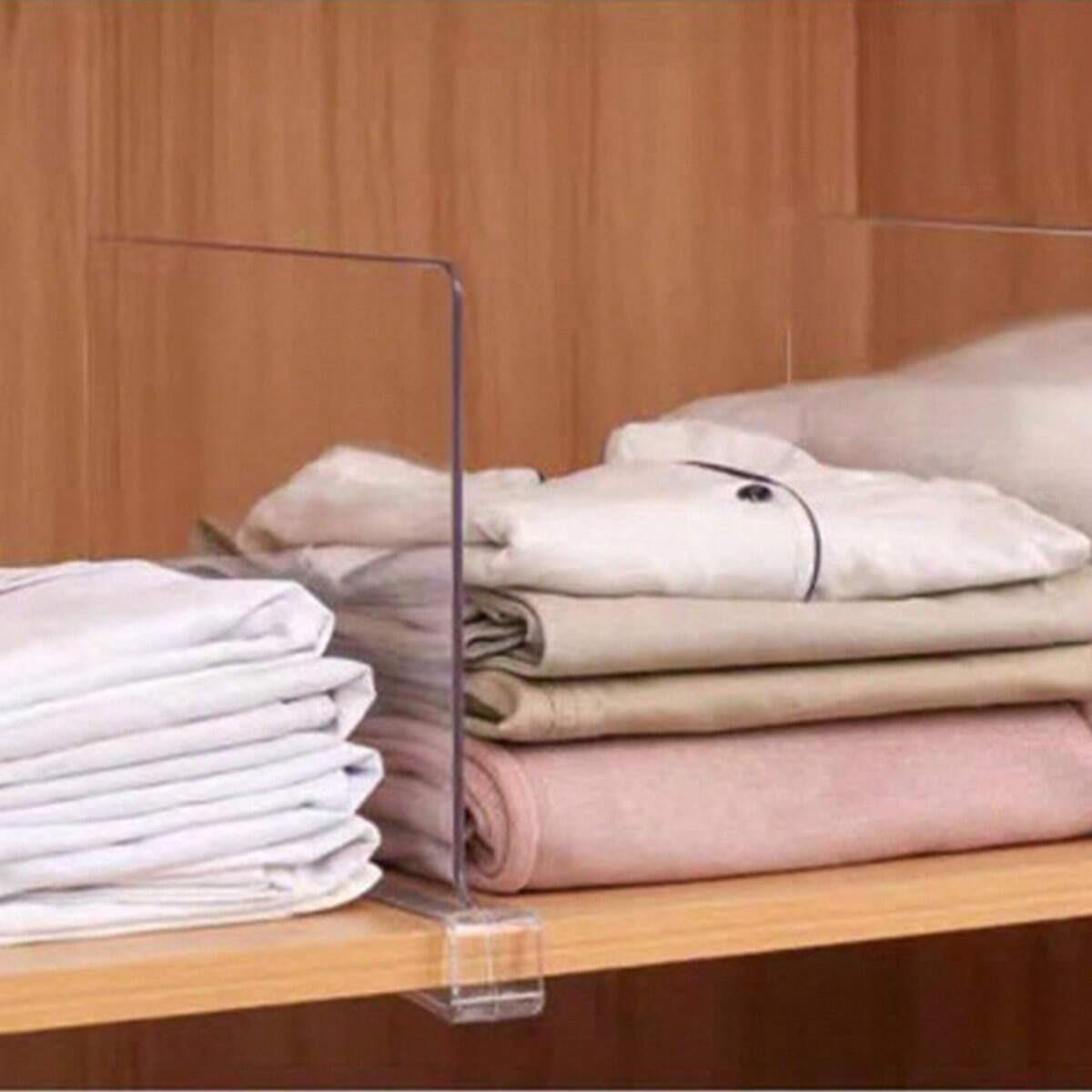 Clear Acrylic 6pcs Shelf Dividers for Closets, Organizers & Purses Separator, Ideal for Kitchen Cabinets & Bedrooms, Durable Design