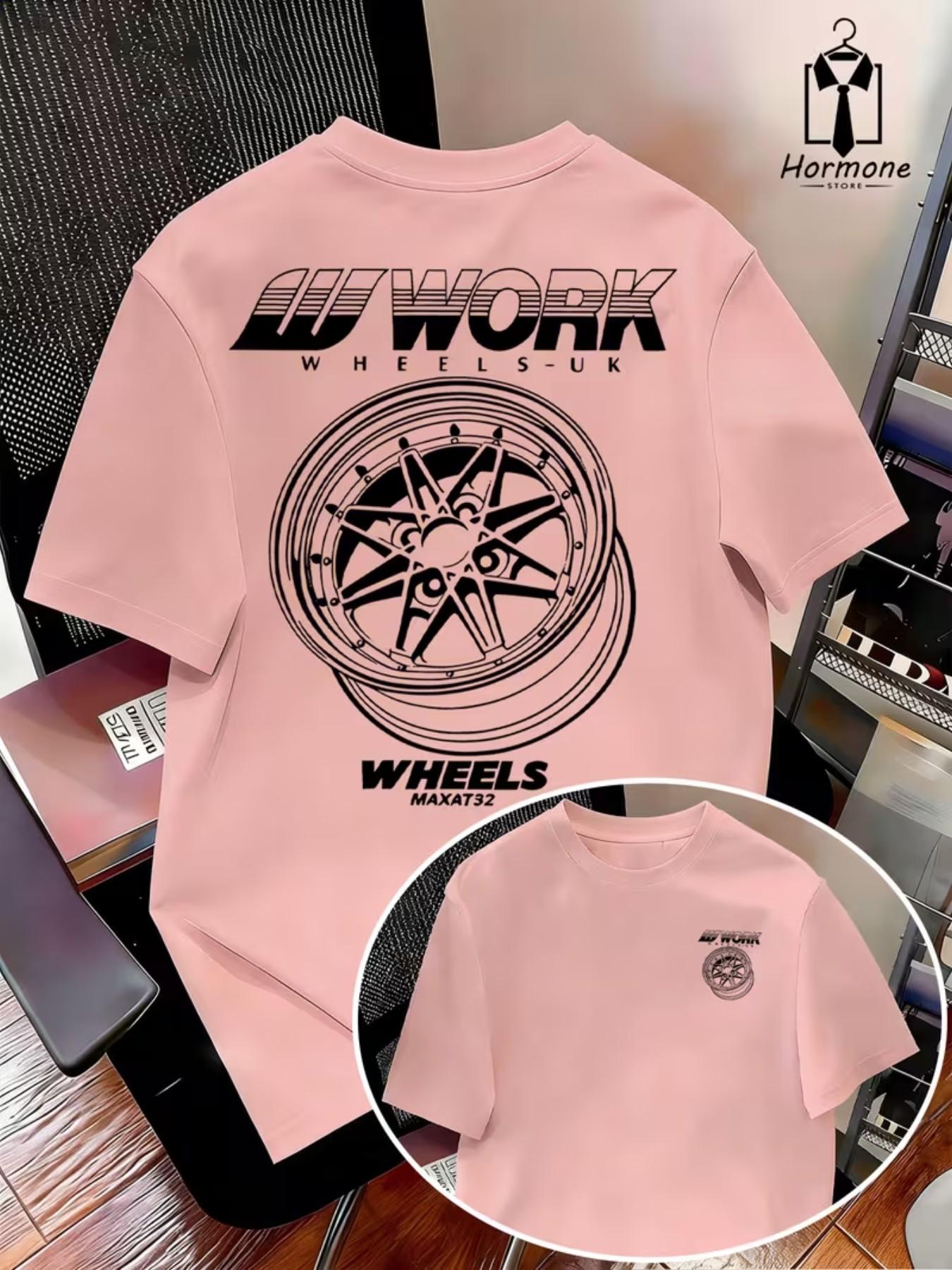 Men's Short Sleeve T-Shirt, Geometric Print, Loose-Fitting, Casual Style, Long Length, Jdm Car Culture, Summer Top