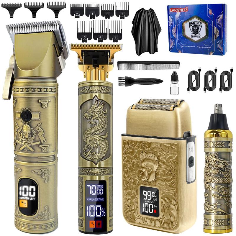 Professional Hair Clipper Kit, 1 Box Cordless Hair Trimmer, Electric Hair Clipper with LED Display, Haircutting Machine for Barber, Hair Clipper Set #TOP PICKS