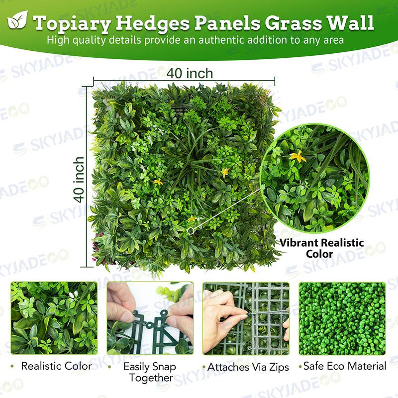 Grass Wall Panel Backdrop Wall,Artificial Green Plant Home Hanging Decoration,Indoor Outdoor Backyard Garden Fake Hedge room decor 20*20" 6 Pack