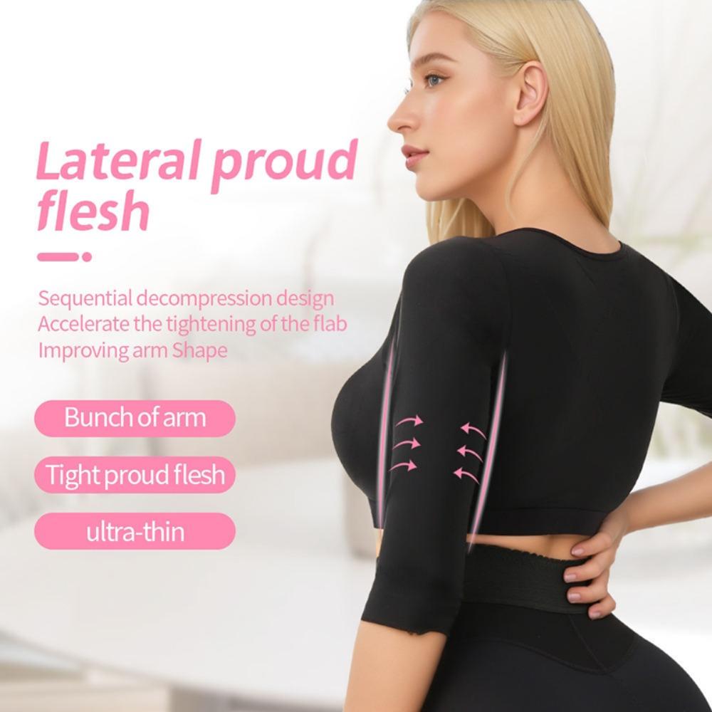 Women's Front Opening Shaping Bra Set Upper Arm Shaping Training Top Compression Sleeve Top Tummy Control Breast Arm Sculpting Body Shaper