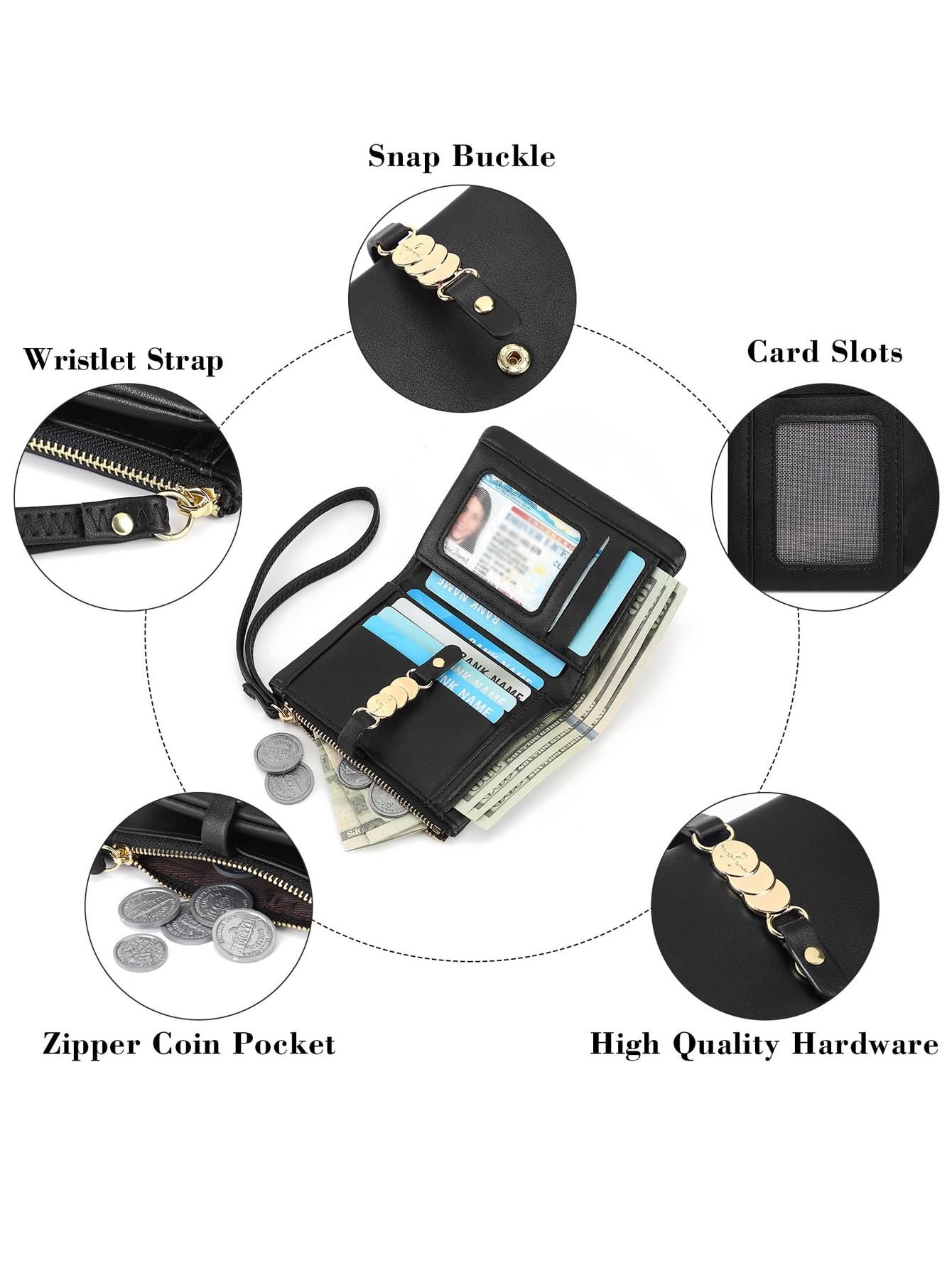 Women's Solid Color Short Wallet, Fashionable Minimalist Card Slot Card Holder, Casual Versatile Zipper Coin Purse for Daily Used