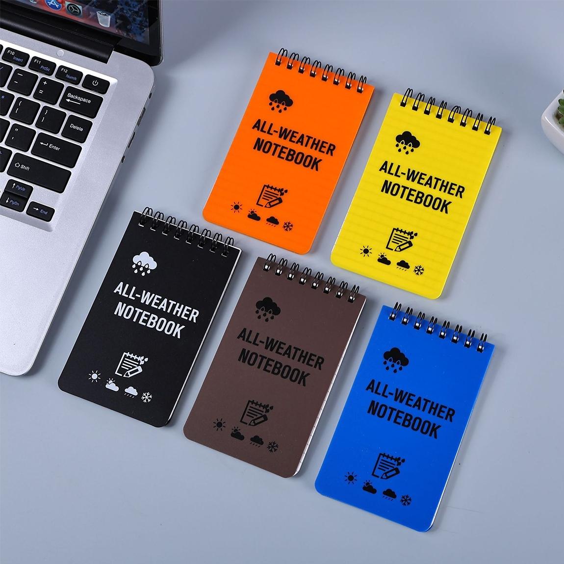 Mini A6 Waterproof Notebook, Portable Outdoor Journal, All-Weather Coil Notebook, Tear-Resistant Rainproof, Hiking Camping Travel Log, Blue