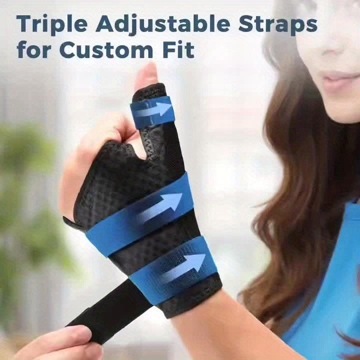 [Ergonomic Wrist Support] 2-piece/1-piece ergonomic wrist support with thumb support - The wrist support features an adjustable thumb guard, suitable for either the left or right hand. Its 270° wraparound design ensures a perfect fit