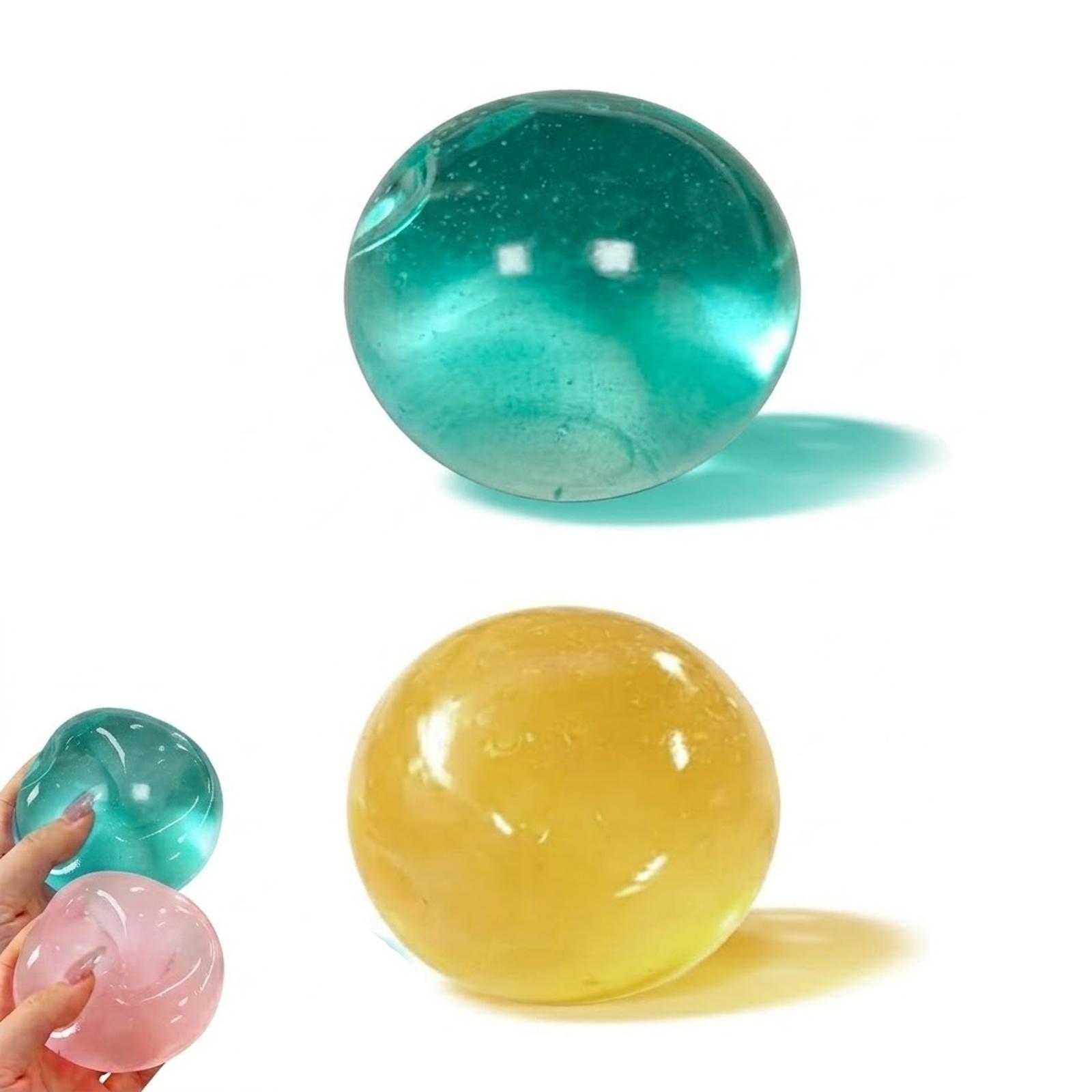 2/4 PCS Coconut Oil Stress Ball Squishy, Slow Rising, Odorless, Non-Sticky, Easy to Clean,  Improving Focus, Or Easing Tension During Study, Work, Or Relaxation, Handmade Malleable Clear Jelly Bubblegum Texture Coconut Oil Squishy Toy