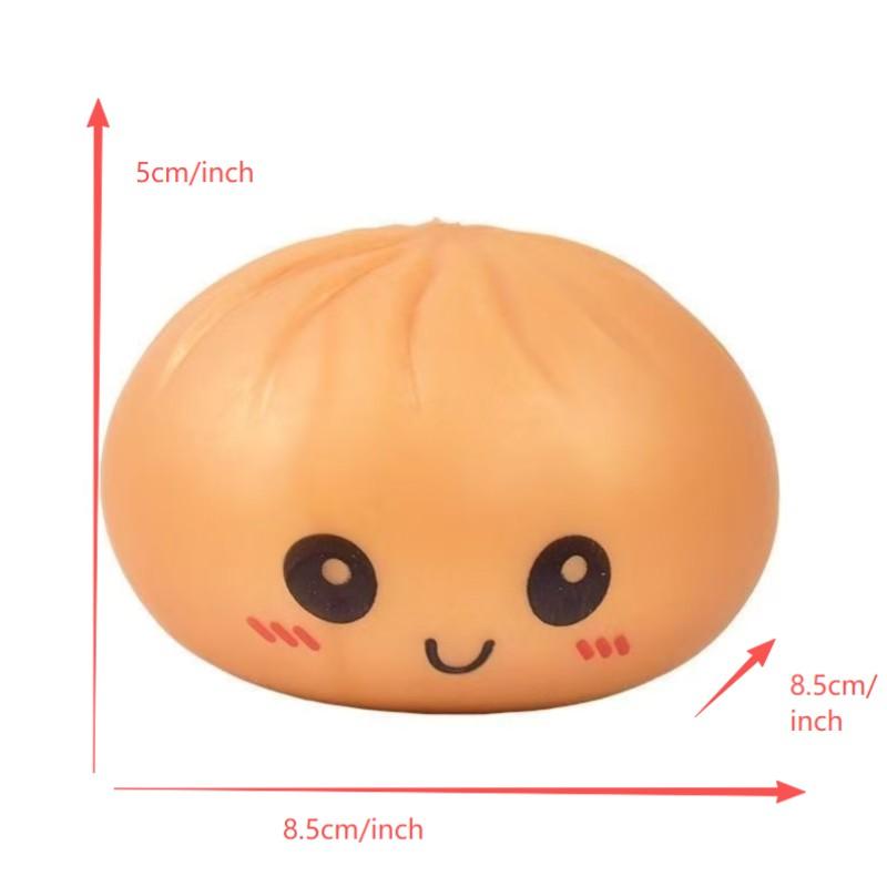 Cartoon Steamed Bun Stress Relief Toy, Creative Venting Small Baozi Simulation Rebound Toy, Practical Joke Toy for Anxiety Reduction