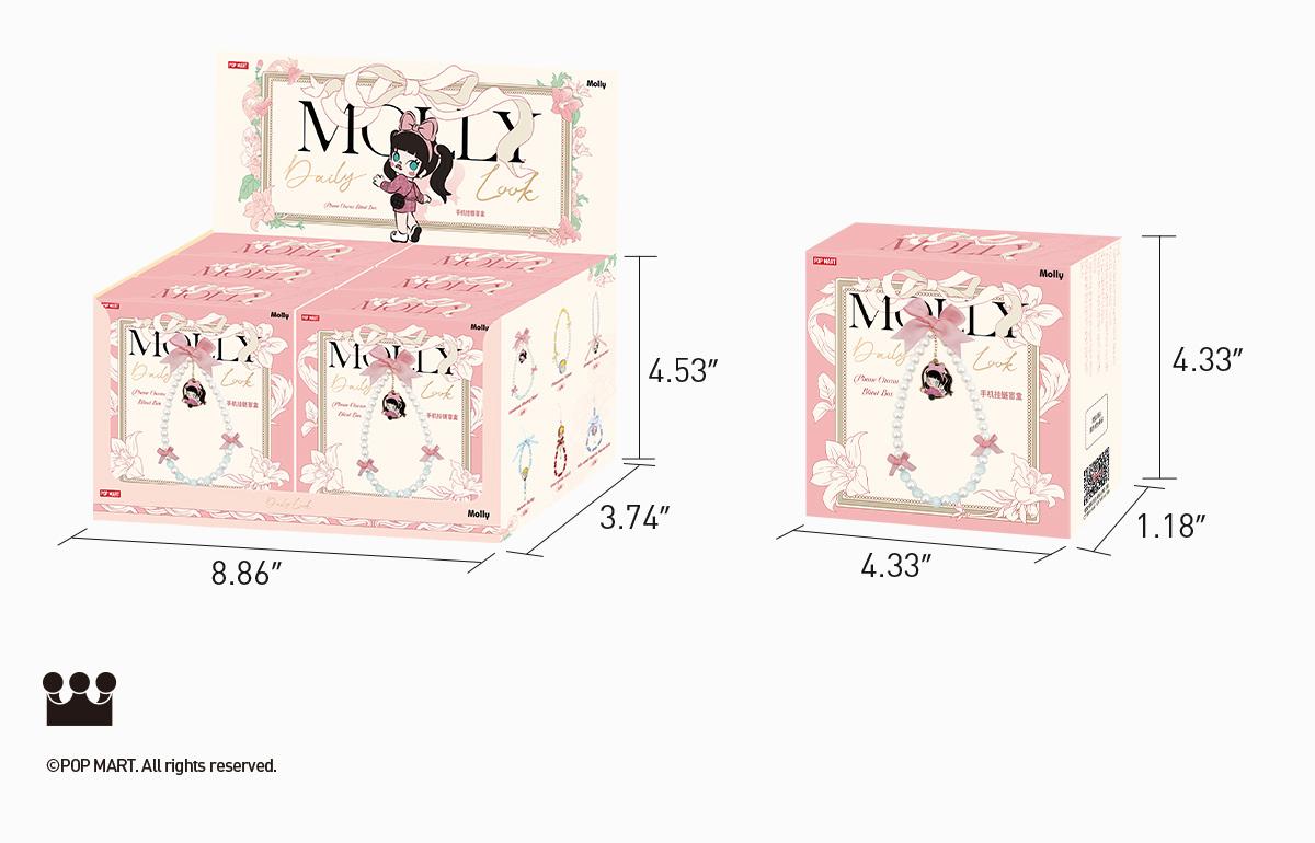 POP MART MOLLY Daily Look Series-Phone Charm Blind Box, Mystery Box