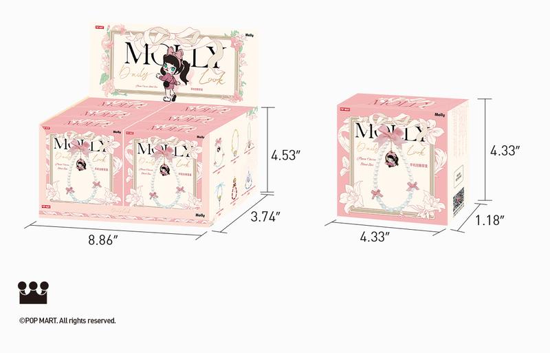POP MART MOLLY Daily Look Series-Phone Charm Blind Box, Mystery Box