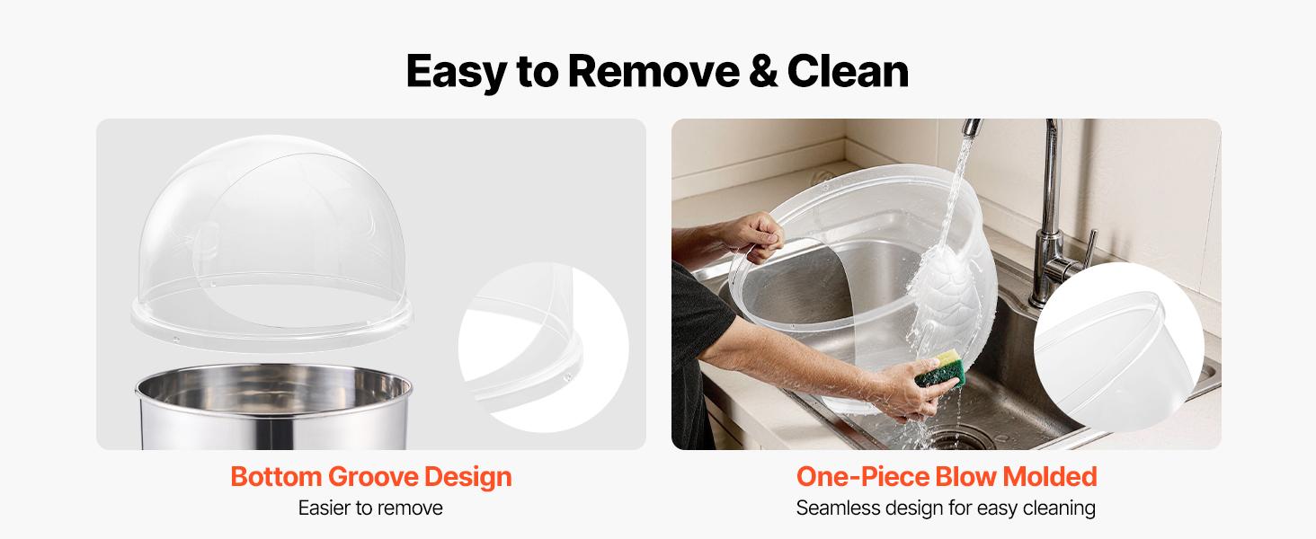 VEVOR Cotton Candy Machine Cover, Transparent Acrylic Dome Bubble Shield, Cotton Candy Machine Bubble Shield Compatible with 20.5in Cottons Candies Machines Bowl for Party, Shops, Bottom Groove Design