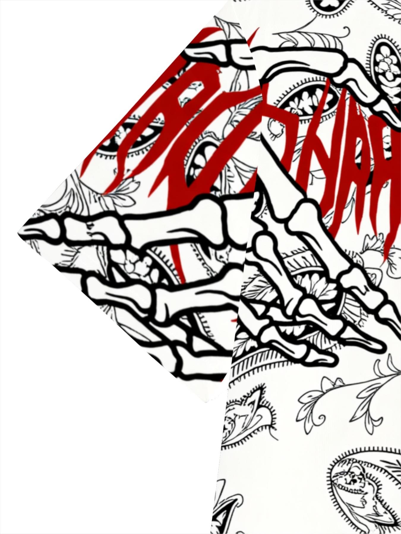 Trendy Printed Short Sleeve T-Shirt, Men's Fashion Casual Top, White Graffiti Pattern Design, Simple All-Match Style, New Summer Men's Clothing