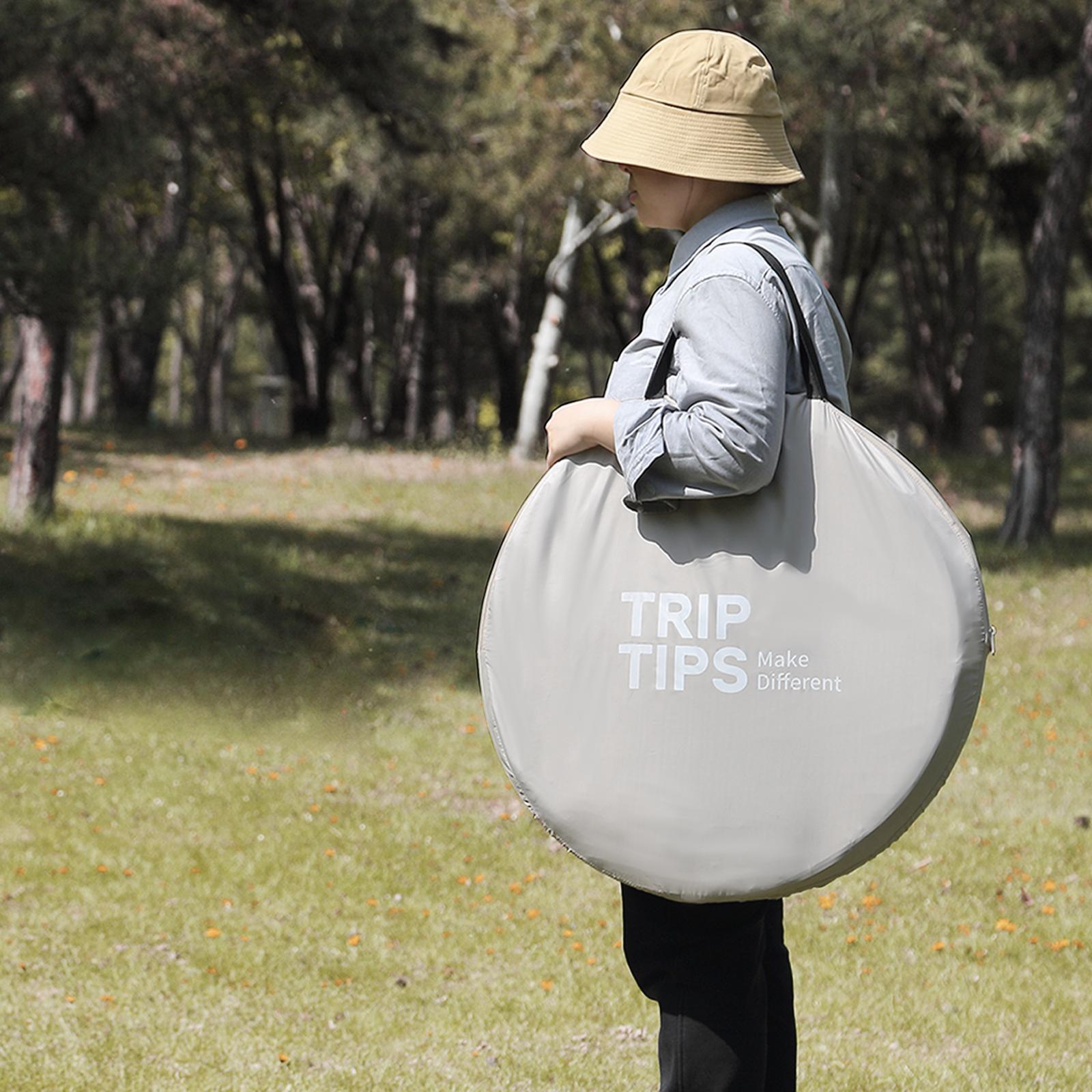 TRIPTIPS Pop Up Shower Tent with Floor Changing Tent with Mesh Window Camping Shower Tent 6.9 FT Privacy Tent for Portable Toilet Outdoor Portable Dressing Room, Removable Rain Cover/UPF 50+ (Khaki)