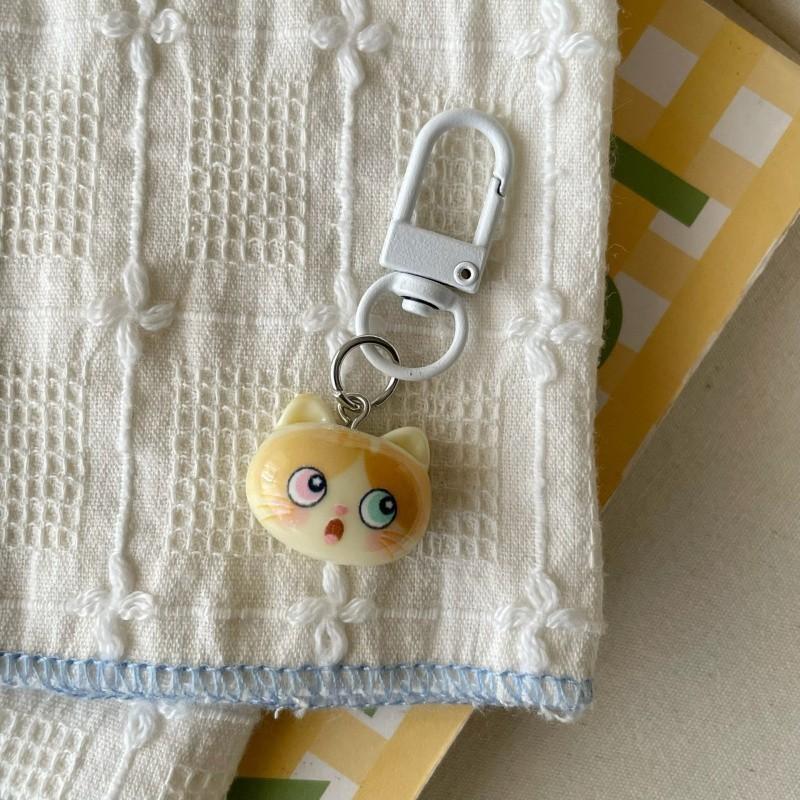 2 Cute Cat Keychains, Soft Adorable Phone Charms, Perfect Gift for Girlfriend and Couples, Decorative for Phones, Cameras, Backpacks