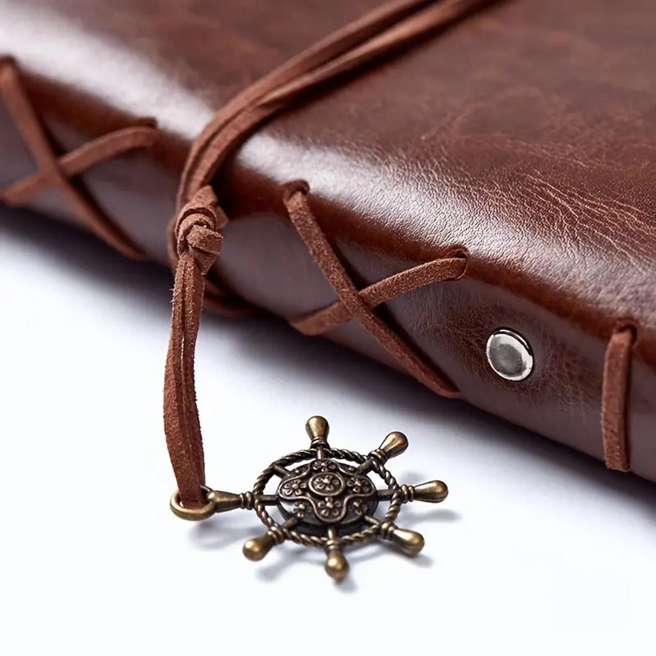 A6 PU Leather Cover Notebook with Pendant, Portable Travel Journal for Students and Office Use, Personalized Loose Leaf School Supplies, Student Essentials