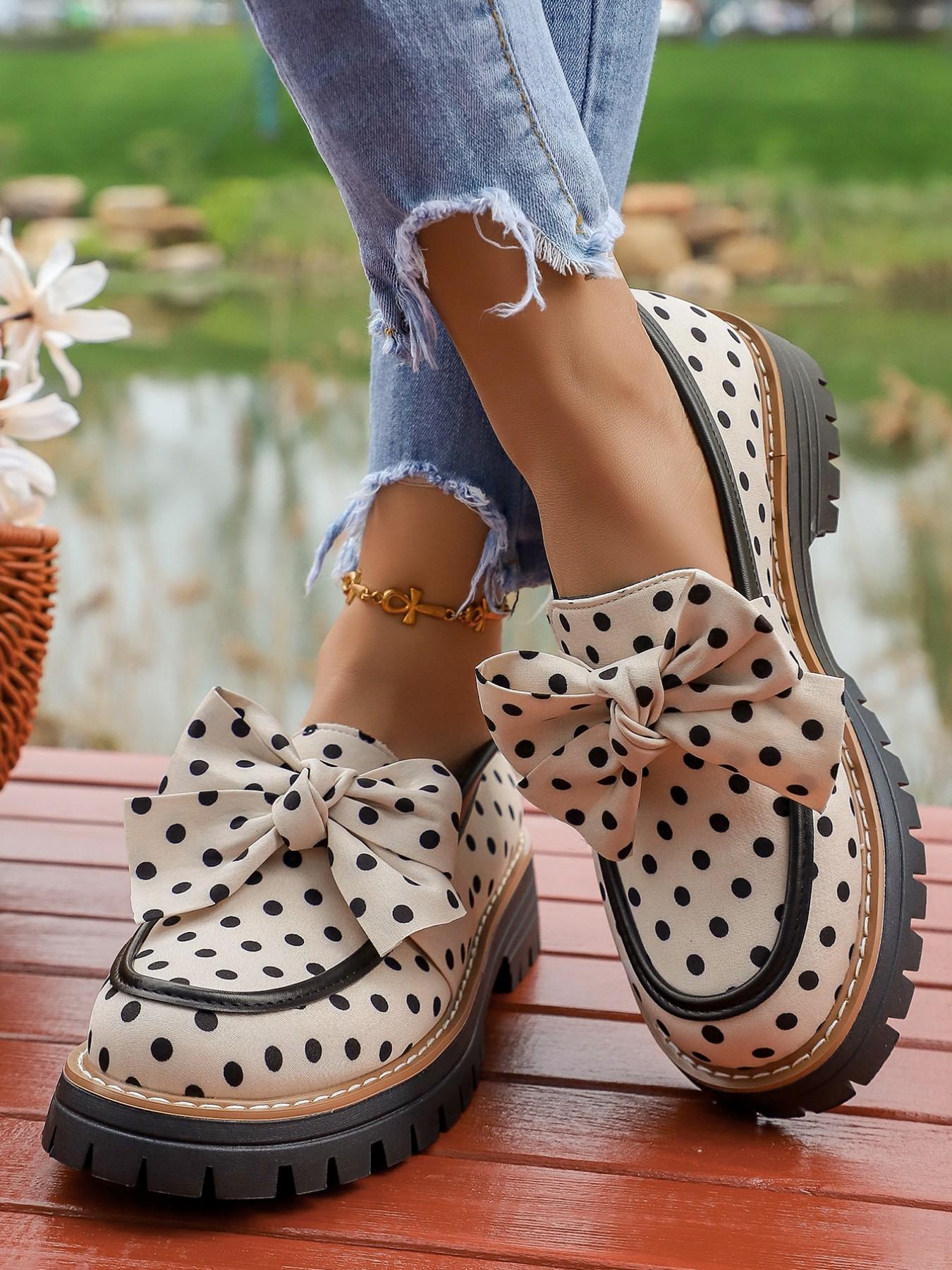 2026 Spring Summer New Zebra Stripe Bow Tie British Style Earl Loafer Slip Ons Thick Sole Small Leather Shoe Chunky Heel Women's Single Shoes
