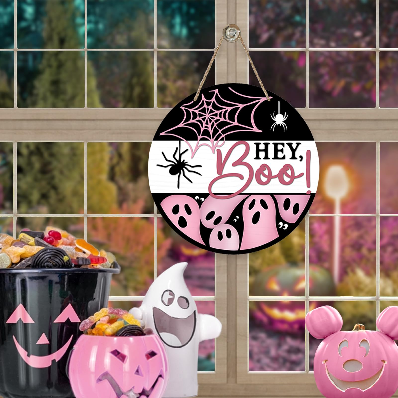 Halloween Hanging Decor, 1 Count Boo Letter Pattern Hanging Sign, Halloween Decoration for Home Party, Festivals & Party Supplies