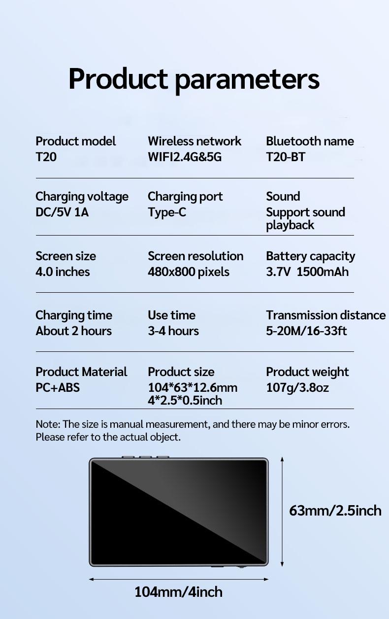 Mobile Vlog Selfie Monitor Screen, Magnetic Phone Clip Mount and Bluetooth-compatible Remote, Wireless Connection for Vlog Shooting and Rear Selfies, Smartphone Camera Accessories