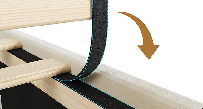 King Size Platform Bed Frame with 50.2" Tall Headboard, Velvet Upholstered Bed Frame King with Vertical Channel Tufted Headboard & Footboard, Nailhead Trim, No Box Spring Needed