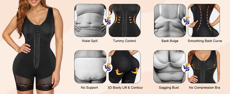 EOMENIE Women's Fajas Colombianas Shapewear Tummy Control Full Shapewear Butt Lifter with Zipper Crotch Hooks & Eyes Closure Anti-Roll Silicone Strips Adjustable Fit EOMENIE Women's Fajas Colombianas Shapewear Tummy Control Full Shapewear Butt Lifter with Zipper Crotch Hooks & Eyes Closure Anti-Roll Silicone Strips Adjustable Fit