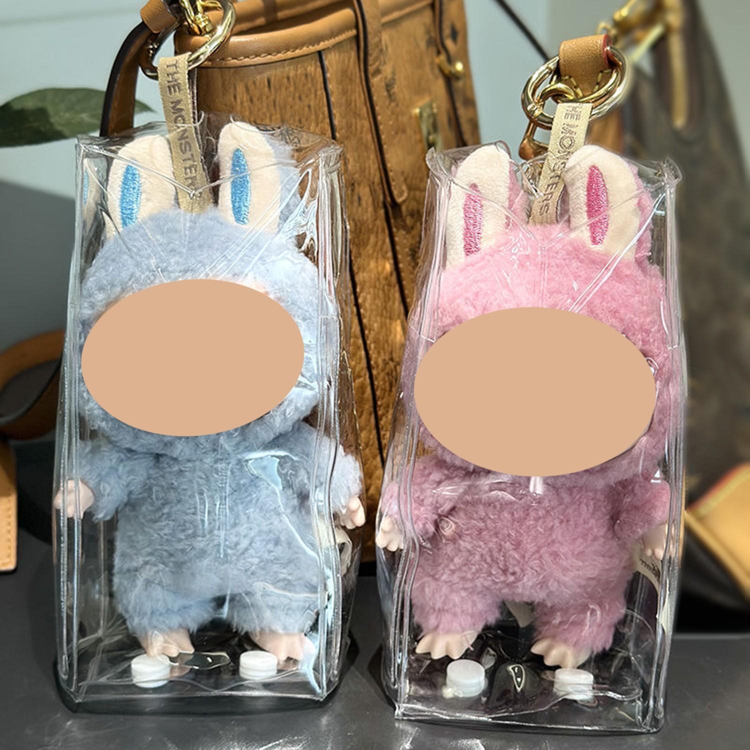 Protective Cover Only 1Pcs Soft Doll Pendant Protective Cover Lightweight Storage Bag Clear Display Storage Boxes for Labubu Cute Dolls