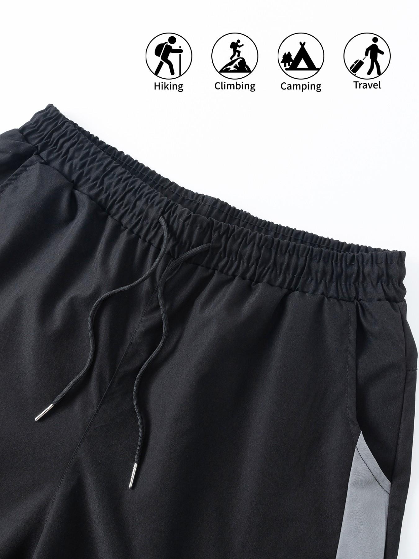 Men's Durable Anti-Wrinkle Work Pants, Large Pockets Design, Vintage Functional Light Quick-Dry Pants, Casual Outdoor Hiking Joggers, Sports Pants