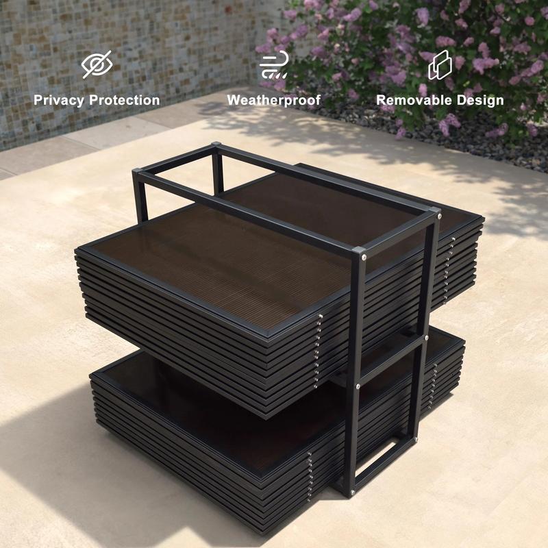 PURPLE LEAF 12' x 16' Hardtop Gazebo For Patio | Screen House Wood Grain Aluminum Solarium Canopy