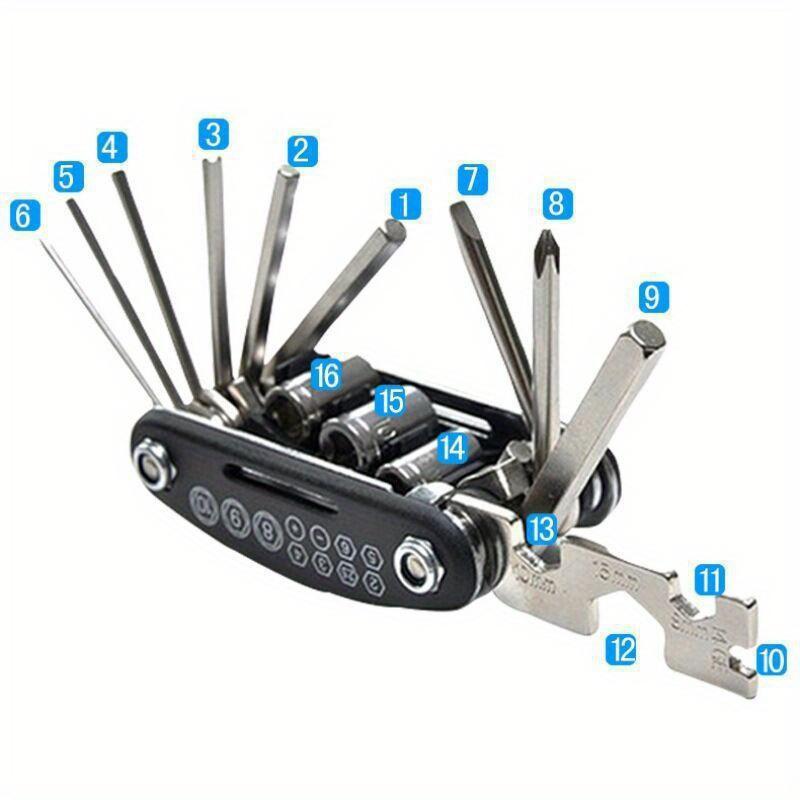 16 in 1 Mountain Bike Portable Socket Multipurpose Wrench Bicycle Multi Tool Screwdriver Motorcycle Bicycle Repair Tools