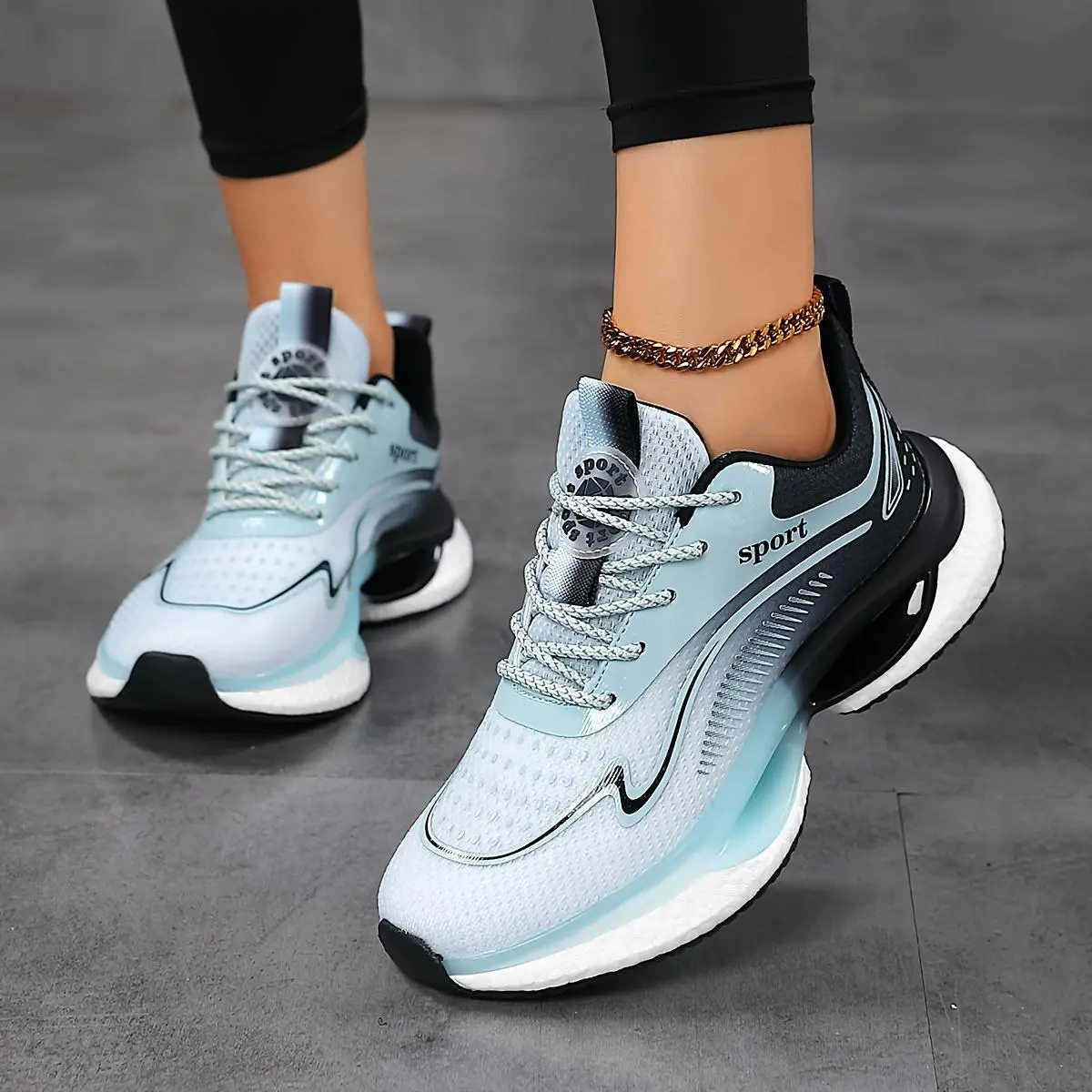 Size 6-12 Lightweight Lace-Up Popcorn Women's Shoes, Plus Size Casual Sneakers, White Student Running Shoes, 45mm Thick Sole Student Shoes, Travel Shoes, Women Shoes