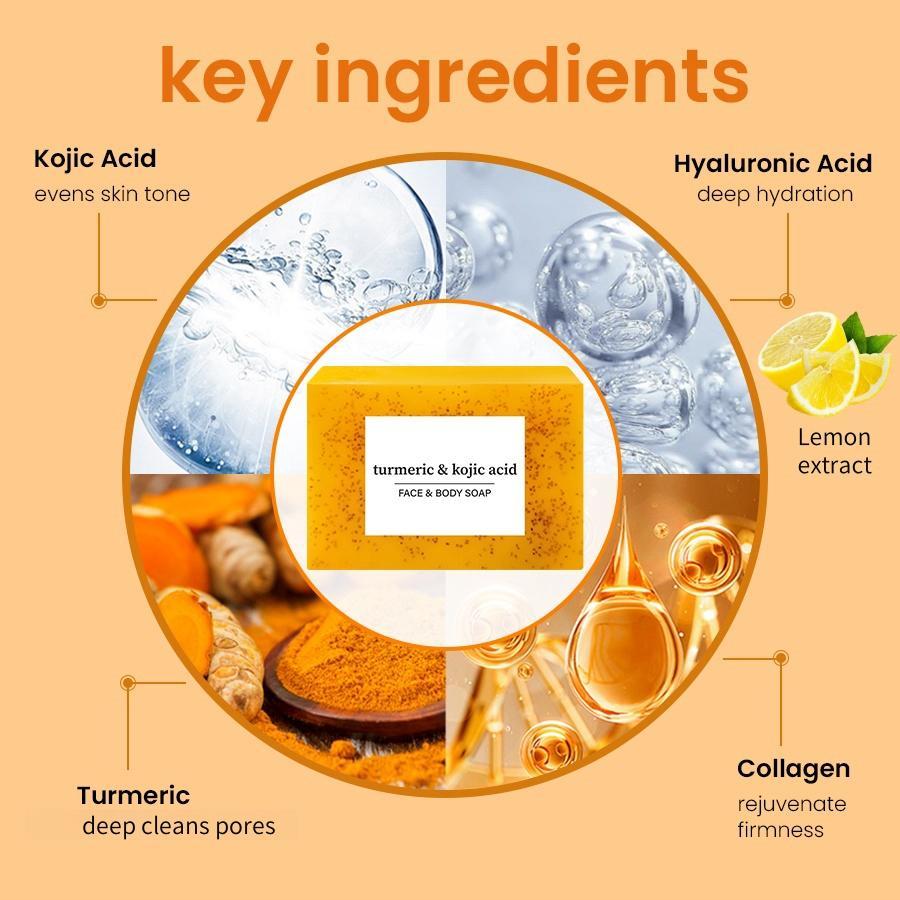 Turmeric Skincare Set, Soap & Mousse Cleanser & Oil & Peel Off Mask & Face Cream Set, Deep Cleansing & Nourishing Skin Care Set, Turmeric Glow Set, Skin Brightening Kit for Women & Men