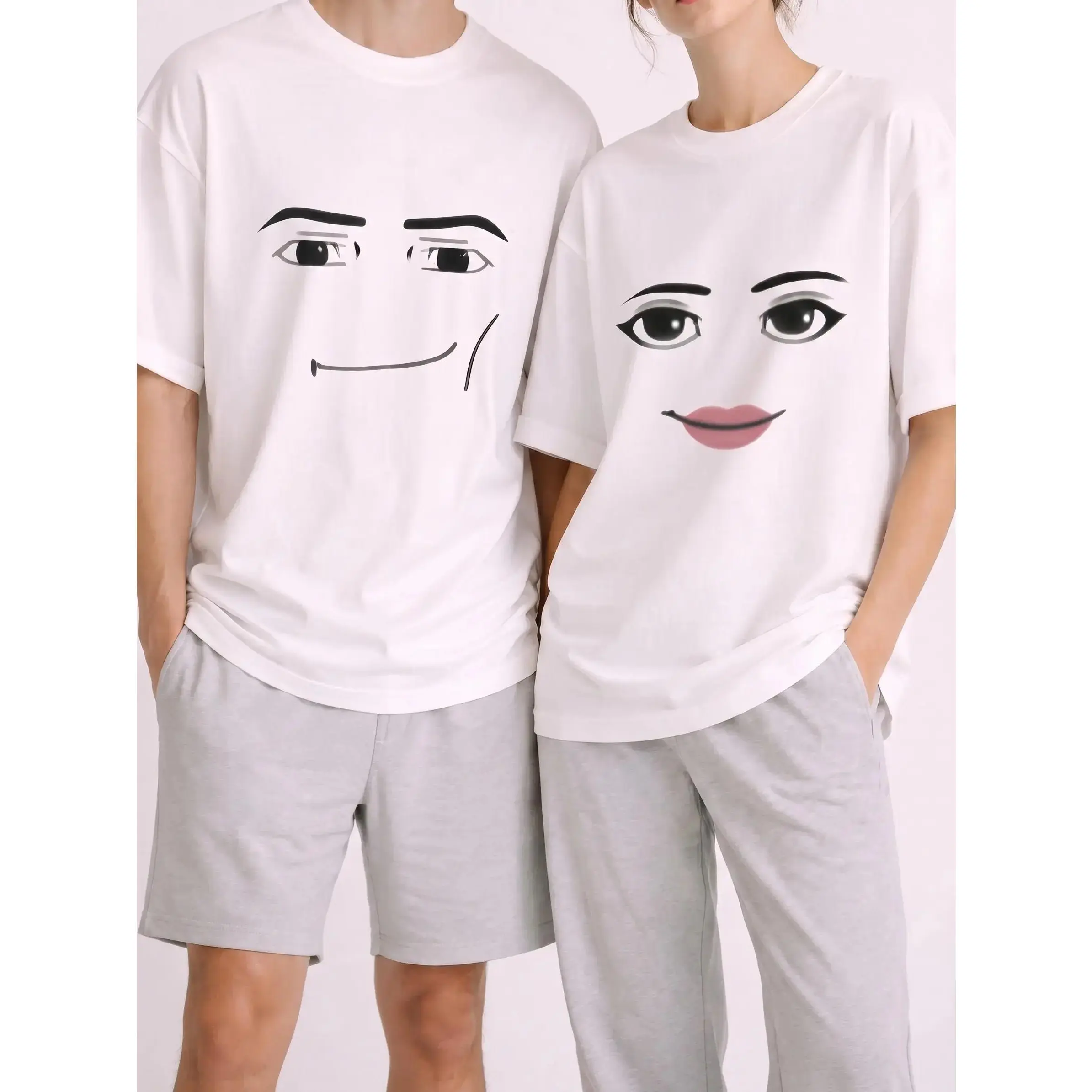 Funny Couple Matching Shirts Cute Unisex Graphic T-Shirt Matching Tees for Couples Boyfriend Girlfriend Gift Casual Summer Cotton Tee