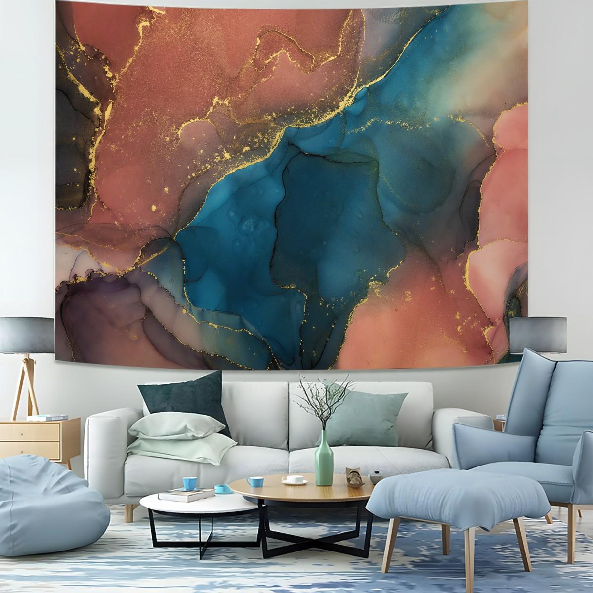 Marble Ink Print Tapestry, Multiple Styles, Soft Lightweight Durable, Wall Hanging Decor for Bedroom Living Room, Ideal Gift Choice