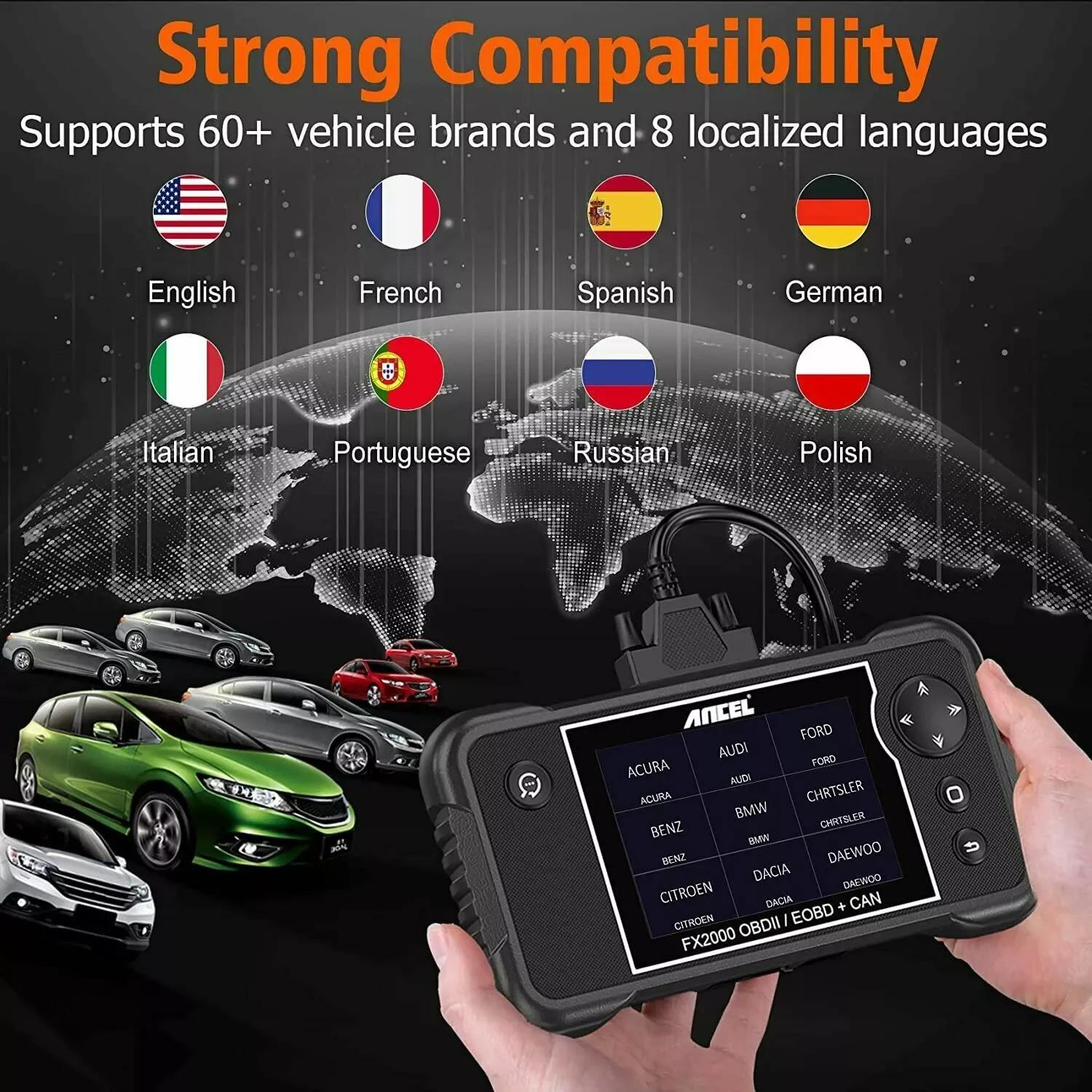 ANCEL FX2000 Automotive OBD2 Scanner, Engine ABS SRS Transmission Diagnostic Tool, Check Engine Code Reader for All Cars, Lifetime Free Upgrade ANCEL FX2000 Automotive OBD2 Scanner, Engine ABS SRS Transmission Diagnostic Tool, Check Engine Code Reader for All Cars, Lifetime Free Upgrade