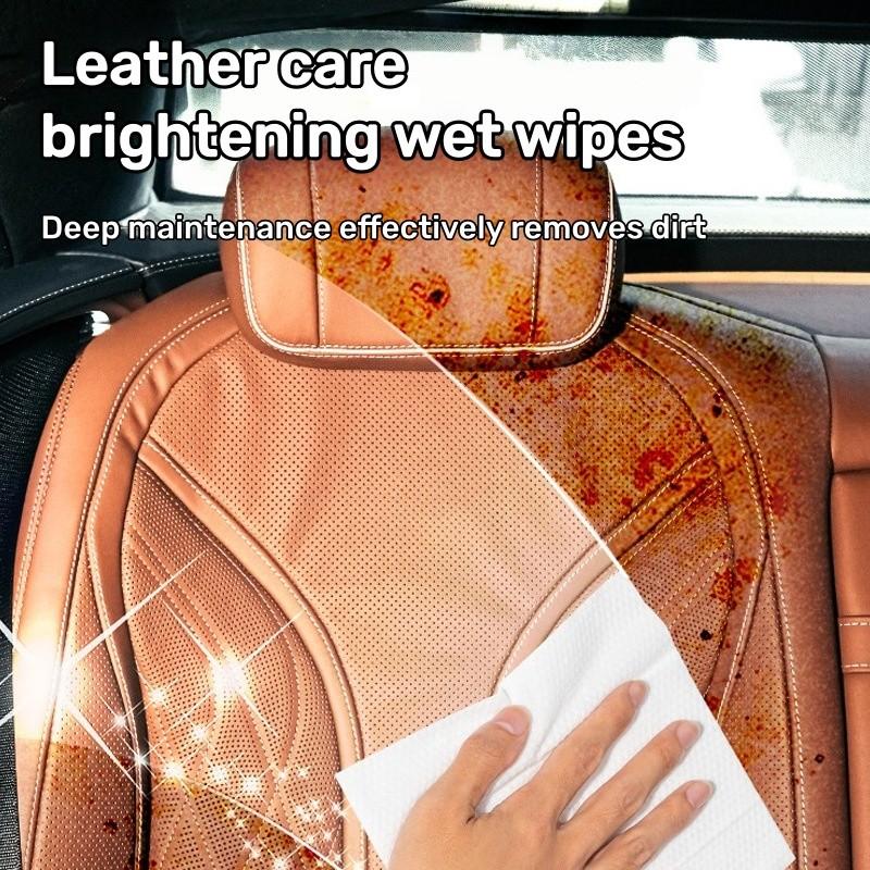Car Wet Wipes, Car Interior Wipes for Seat, Dashboard, Door Decor, Sofa, Bag, Moisturizing Care Cloth, Leather Care, 90 Wipes, Automotive Accessories