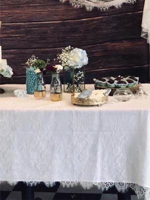 High Quality Rose Floral Lace Tablecloth - 60x120 Inch Rectangle Table Covering with Vintage Embroidery, for Rustic Boho Wedding & Multiple Uses Household Textile Decor