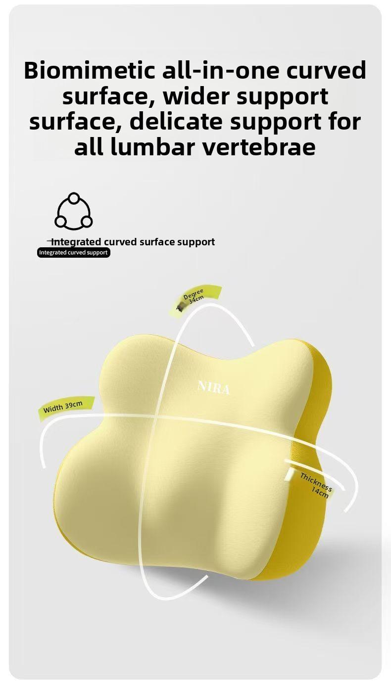 Car Neck Pillow Lumbar Support Set Memory Foam Backrest Cushion High Density Comfortable Headrest for Vehicle Office Home Use