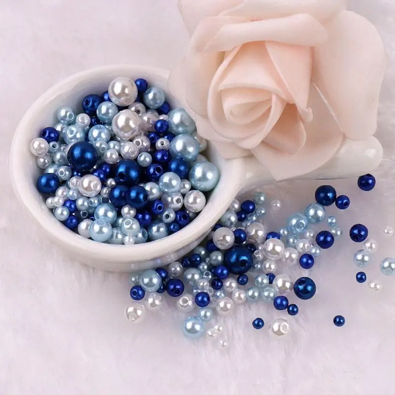 Pearl-like beads, double-hole round loose decorative beads, suitable for making accessories for DIY products.