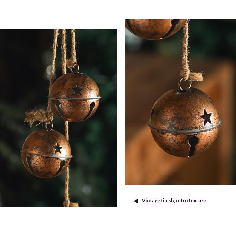 Decorative Golden Bell Pendant with Hemp Rope, Vintage Home Decoration for Festive Occasions, Cute and Lovely Design