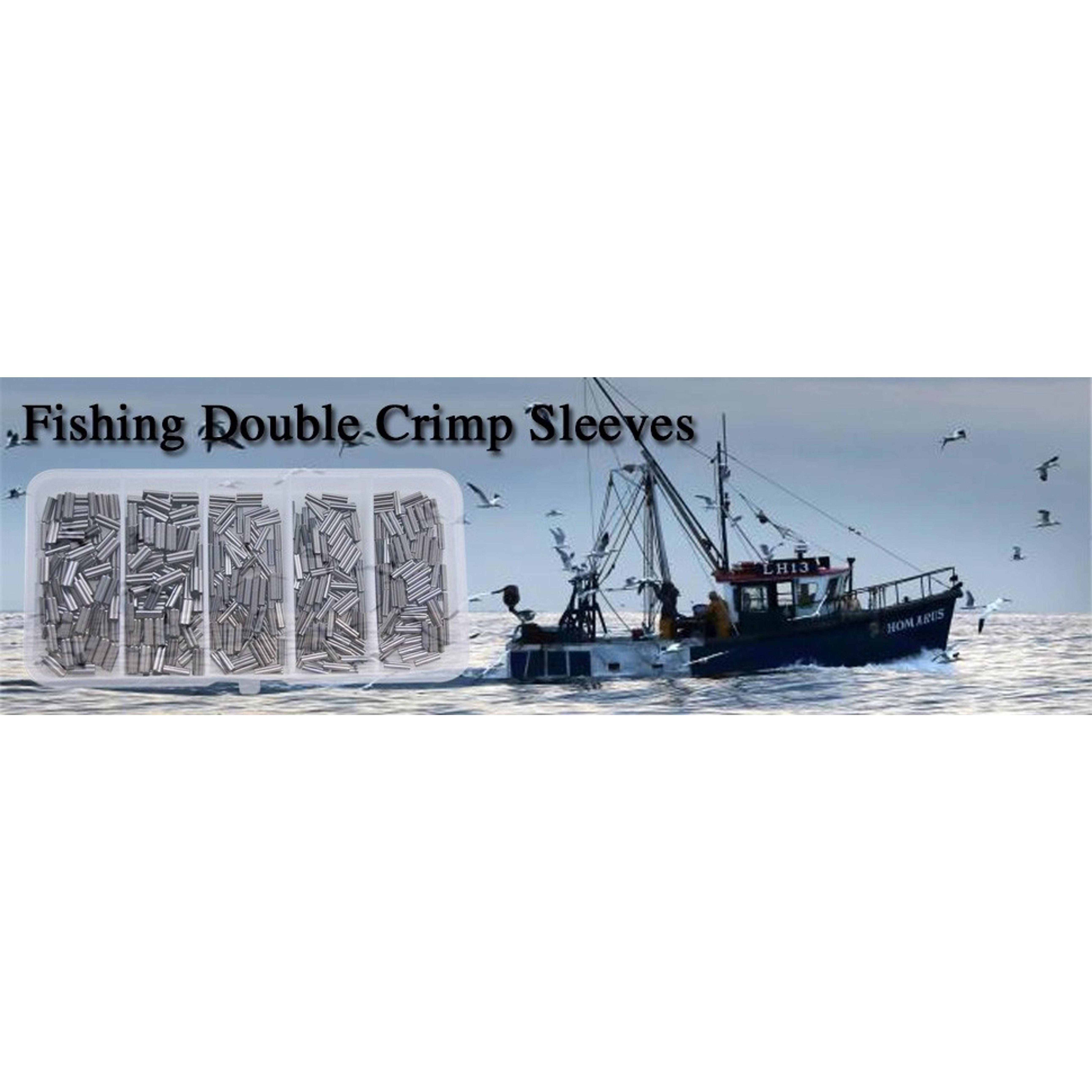 Double Barrel Crimp Sleeves Kit Fishing Wire Leader Rigging Copper Tube Fishing Line Connector Tackle Kit