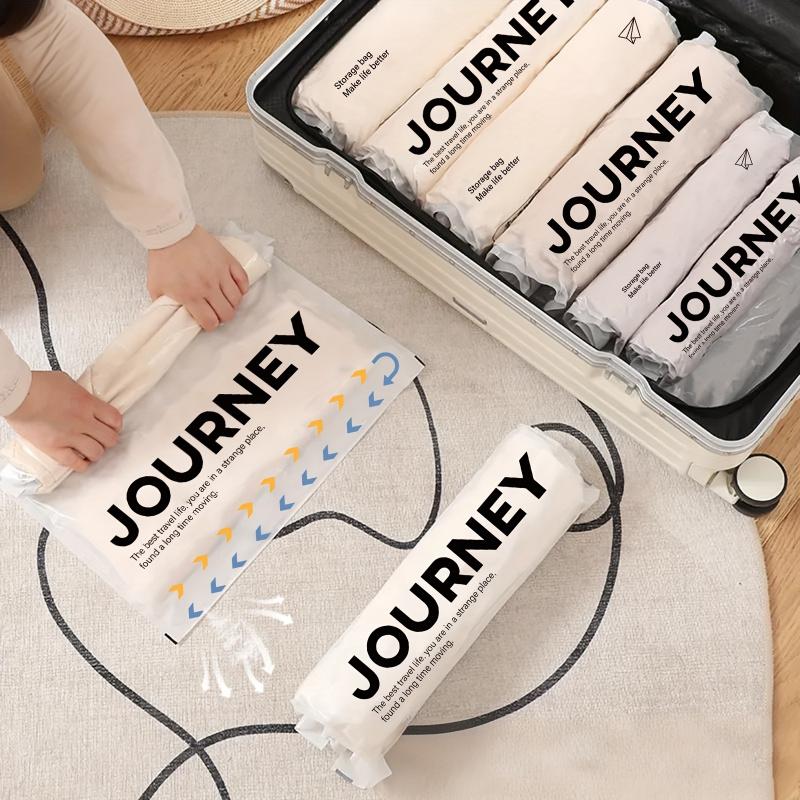 convenient and quick travel essentials, transparent storage bags that do not require a pump or vacuum cleaner, available in various sizes, upgraded with a matte texture, suitable for towels, socks, cosmetics, underwear, and jackets