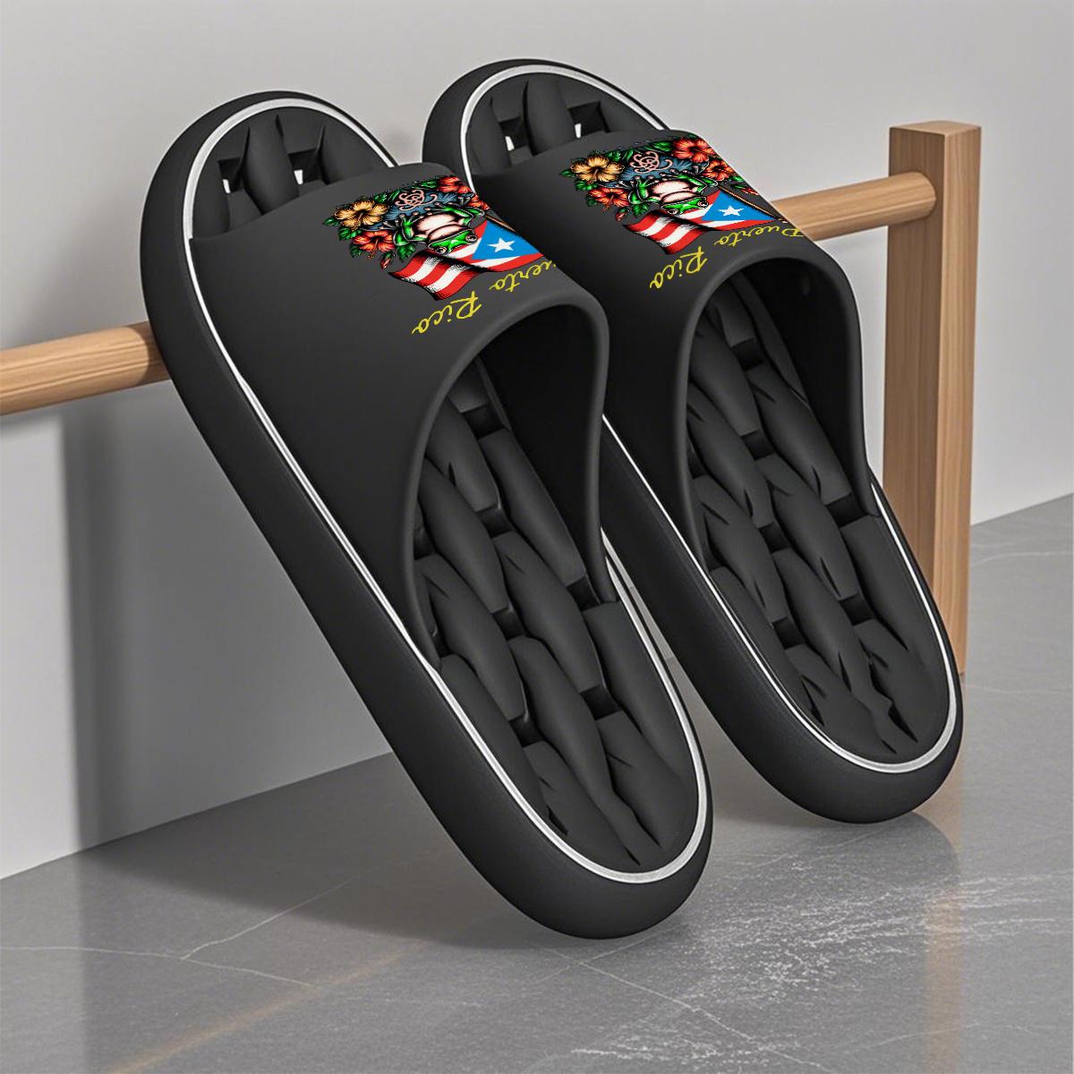 1 pair of new unisex sandals, Puerto Rico frog floral sandals, indoor/outdoor slippers, holiday gift sandals, women's sandals, room sandals, birthday gift sandals, casual sandals, summer EVA sandals, bathroom sandals, beach sandals, House Slides