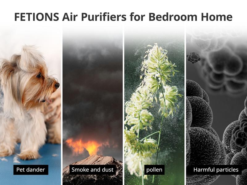 Fetions HEPA Air Purifier with Aromatherapy – Advanced H13 True HEPA 3-Stage Filtration System, Ideal for Allergy Relief, Smoke, Dust, Pet Hair, and Pollen, 2 Pack, White