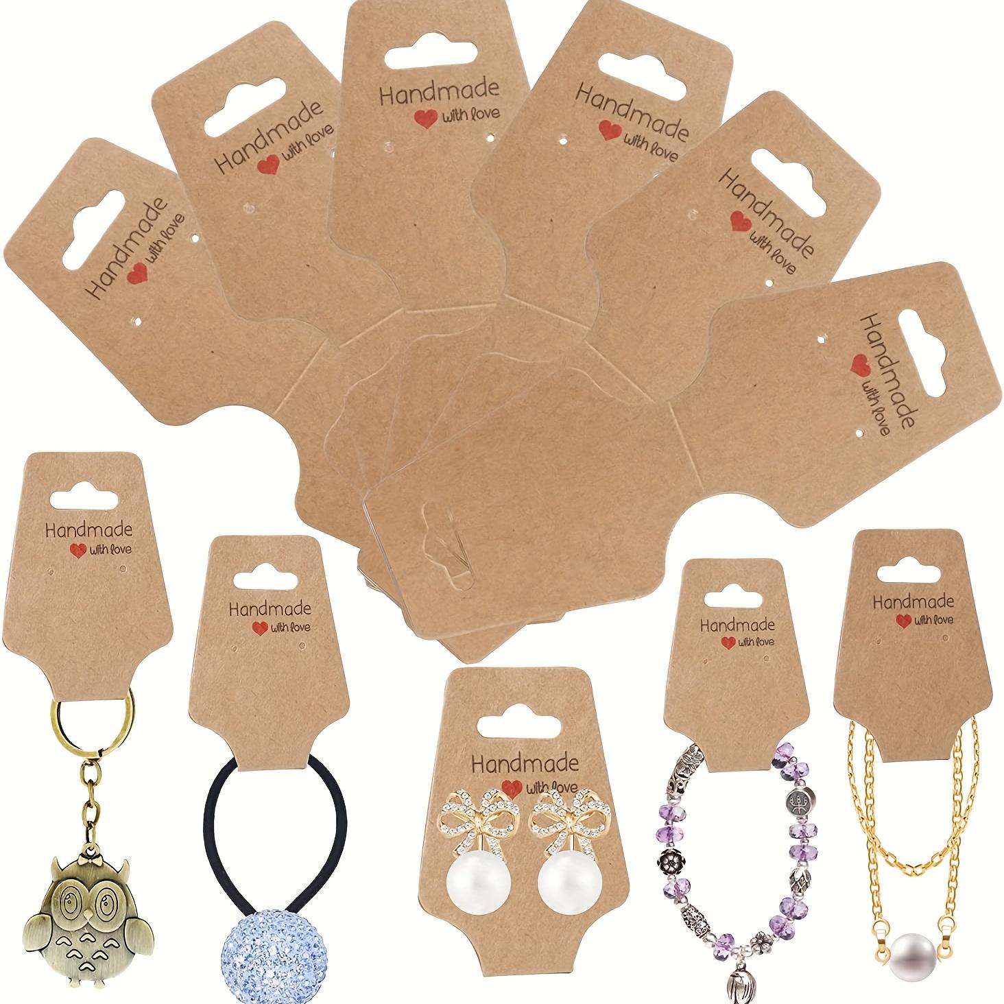 100 Sturdy Self-Adhesive Display Cards - Jewelry Packaging for Small Businesses - Suitable for Keychains, Earrings, Headbands, and Straps, Handmade Accessory