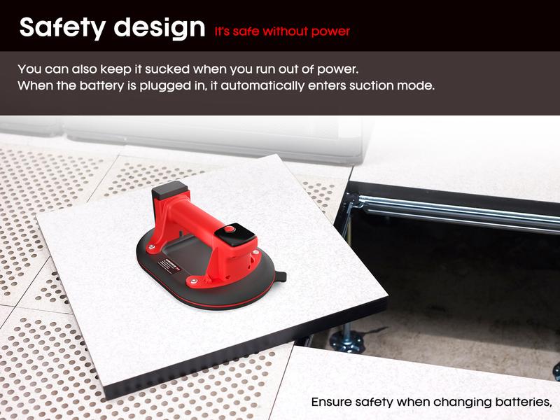 Electric Industrial Grade Tile Lifter with 2 Battery Packs 440 lbs Power Active Pressure Sensor for Tiles Stone Wood Glass Concrete Pavers Drywall Tool - Hardware