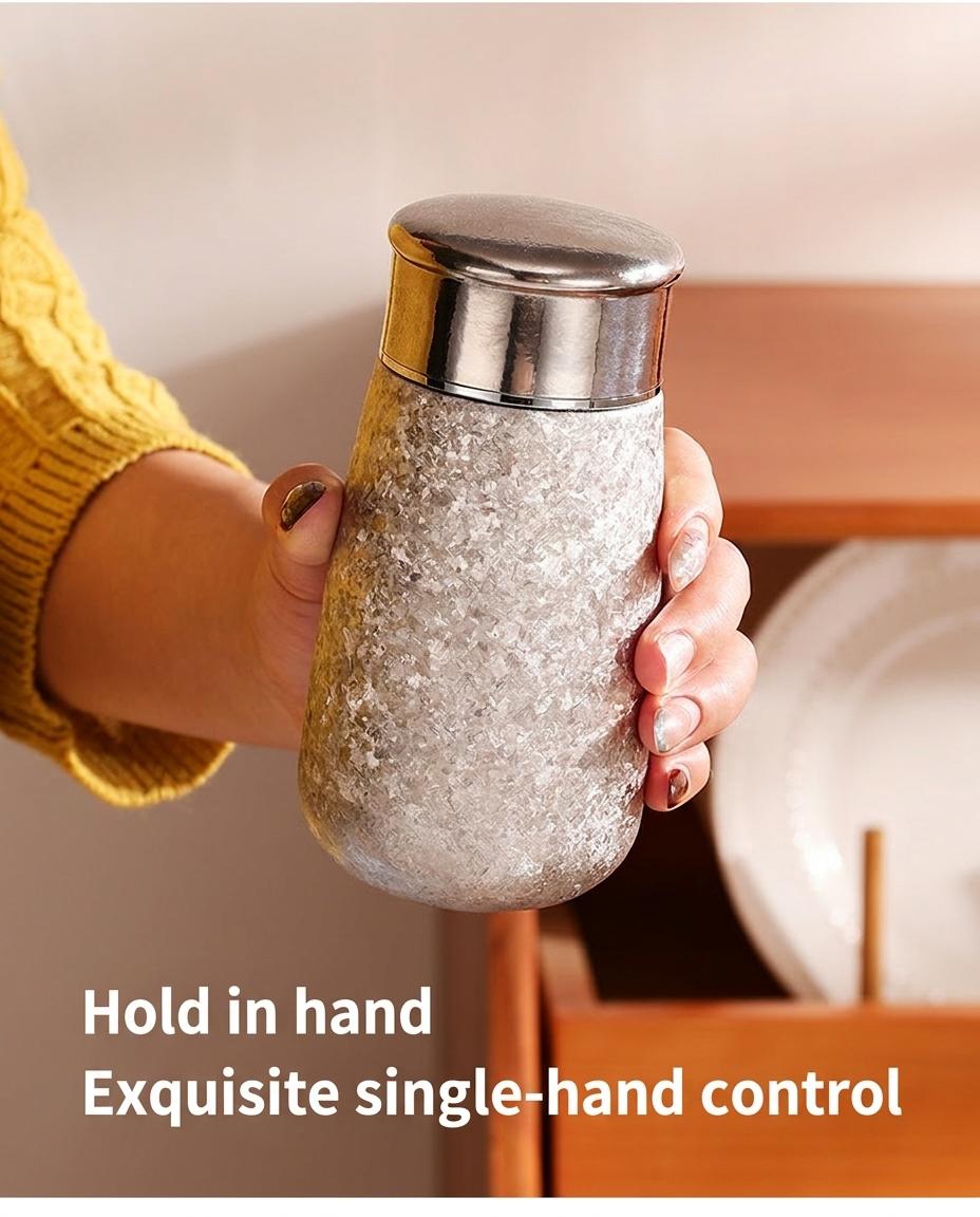 Pure Titanium Pocket Cup, High Aesthetic Mini Insulated Cup, Ice Crystal Titanium Water Bottle, Women's Flower Tea Cup, Portable and Stylish