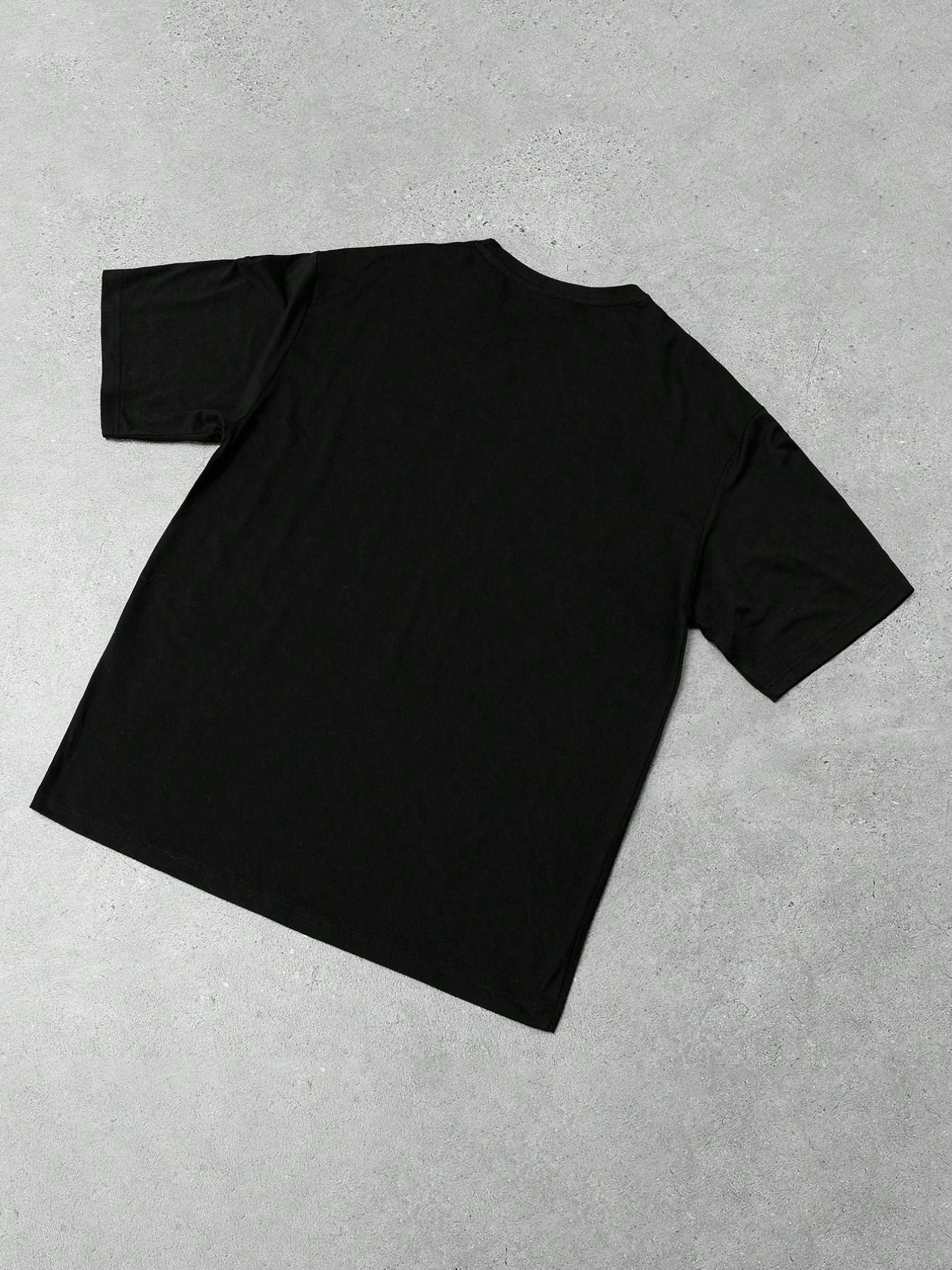 Men's Gothic Cross Rhinestone Embellished T-Shirt | Lightweight Breathable Polyester, Black Base with Sparkling Rhinestone Star & Cross Print, Oversized Fit, Y2K Streetwear Casual Tee, Ideal for Party, Night Out, Urban Street Style & Edgy Looks