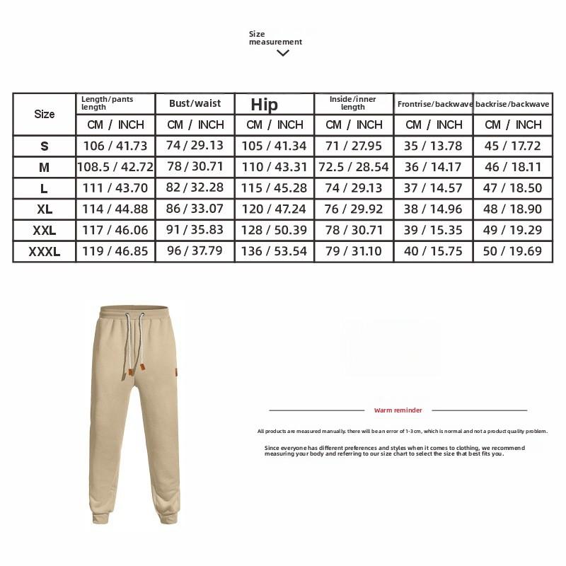 Men'S Solid Color Relaxed Stacked Sweatpants Cuffed Jogger Street Sports Casual Long Trousers