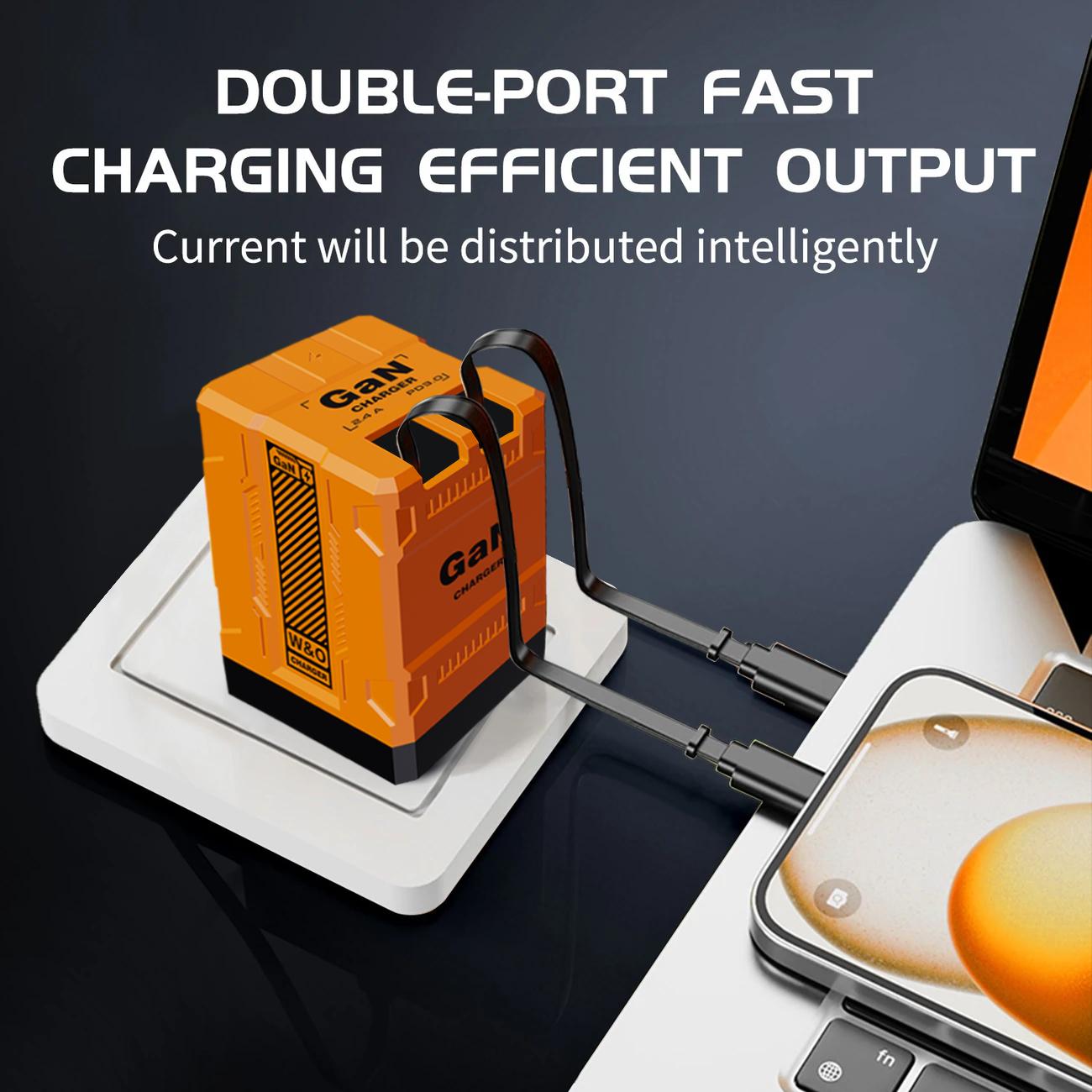 W&O GaN Charger(Type C/Lightning), Compatible with 120W Fast Charger, Retractable Wall Charger, Foldable Plug for iPhone, Fast Charging Power Adapter for Smartphone, Travel Universal Plug Fast Charging, Holiday Gift Tech W&O GaN Charger(Type C/Lightning), Compatible with 120W Fast Charger, Retractable Wall Charger, Foldable Plug for iPhone, Fast Charging Power Adapter for Smartphone, Travel Universal Plug Fast Charging, Holiday Gift Tech