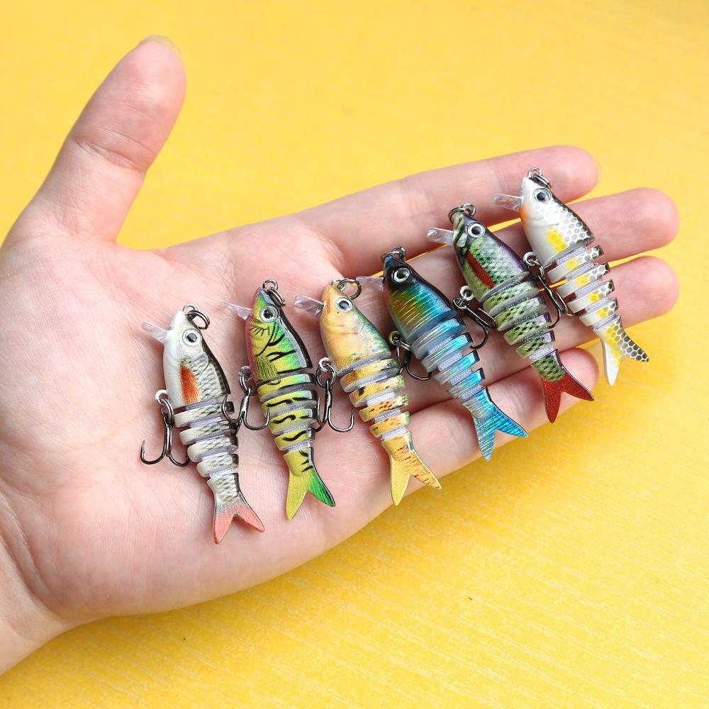 Ultra-Light 2.5g Minnow Lure | 6-Joint Swimbait for Bass | 3D Lifelike Eyes ABS Bait with Sharp High-Pitched Hooks